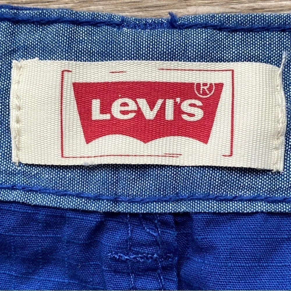 Levi's Boys Blue Ripstop Long Cargo Shorts Relaxed Fit Size 20 Regular